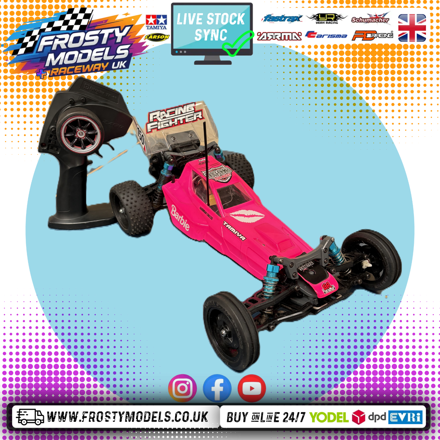 Tamiya DT03 - Neo Fighter RWD 1/10 RC Racing Buggy (Barbie) - Just add Battery & Charger to Complete