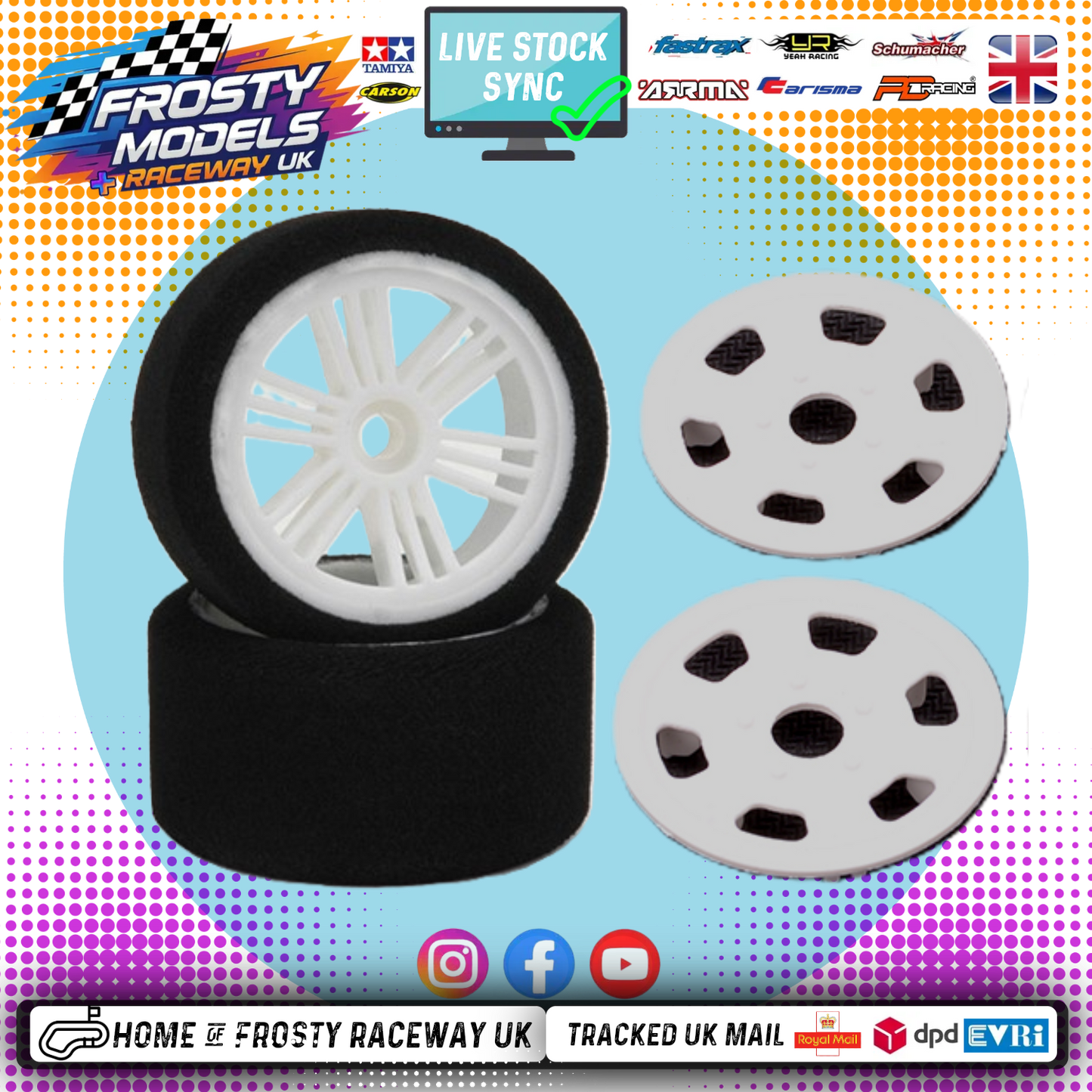 CONTACT RC - 1/12 Oval/Mini Rear 35sh, 48mm diameter (K Foam) - JM35RK (1pair) Wheel & Tyre Set Pre-Glued