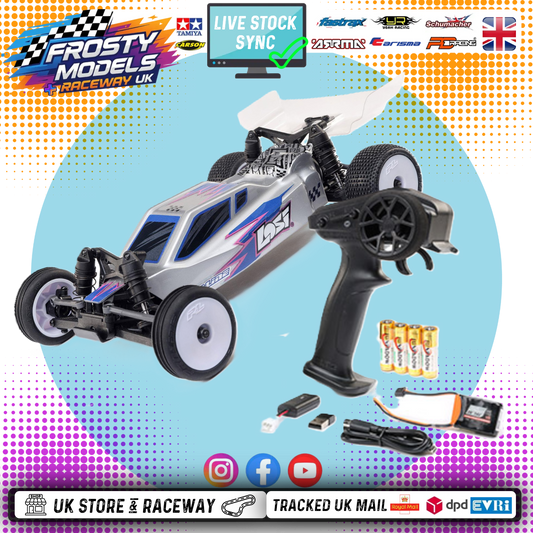 Losi - 1/24 Micro B 2WD Buggy RTR Silver - (Radio, Battery & Charger Included) C-LOS00007T2
