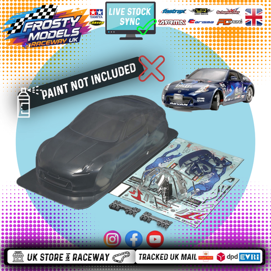 TAMIYA 51428 - 1/10 RC Endless Nissan 370Z Body Shell 190mm wide / 257mm Standard Wheelbase - With Stickers, Masking and Body Parts