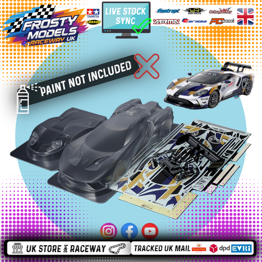 TAMIYA 51664 - 1/10 RC FORD GT MKII Body Shell 190mm wide / 257mm Standard Wheelbase - With Stickers, Masking and Body Parts