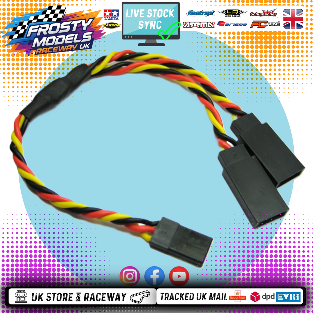 ETRONIX - 15CM 22AWG JR TWISTED Y LEAD EXTENSION WIRE - Servo Y Lead (Splitter) Use to add extra feed to fan, transponders or servos - ET0752