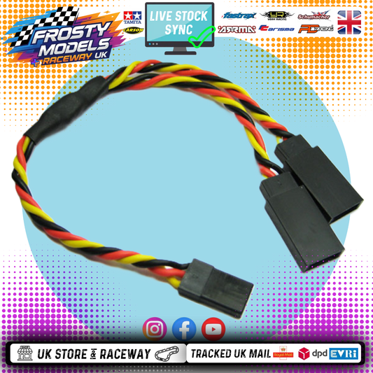 ETRONIX - 15CM 22AWG JR TWISTED Y LEAD EXTENSION WIRE - Servo Y Lead (Splitter) Use to add extra feed to fan, transponders or servos - ET0752