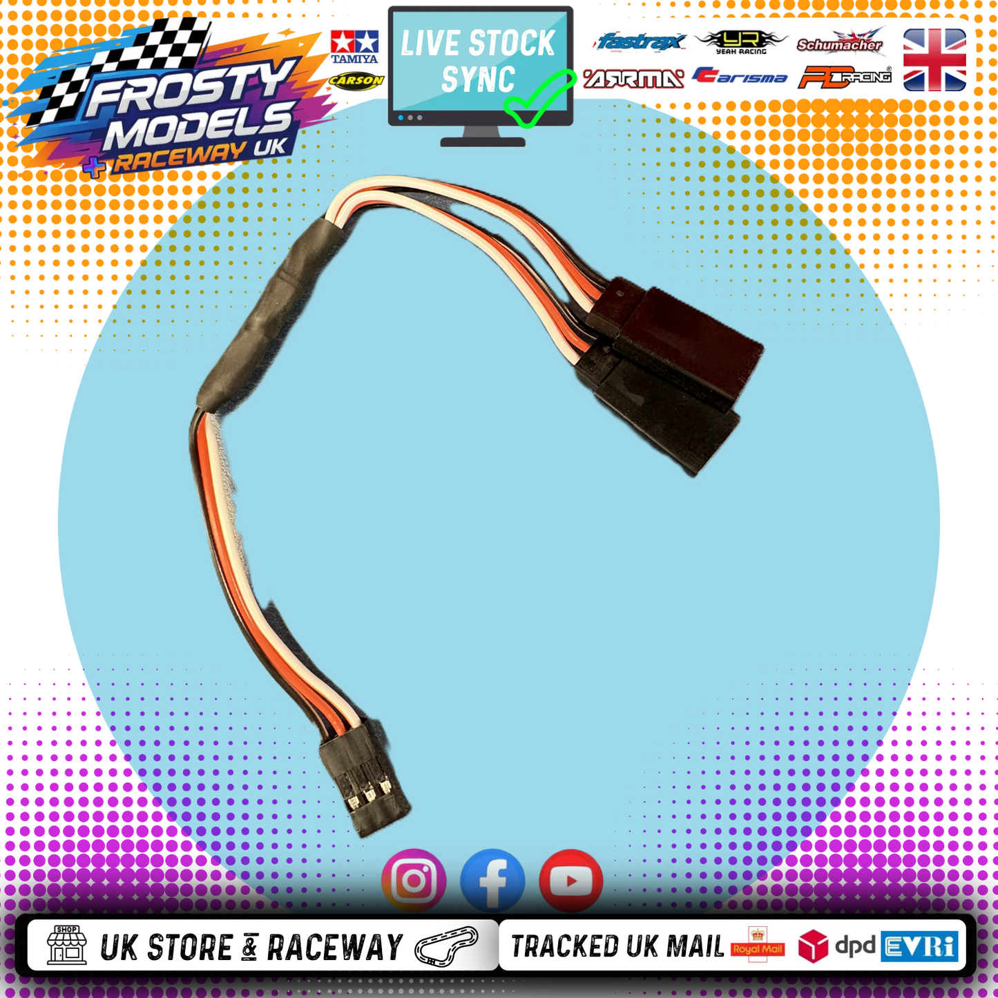 Frosty Models - Servo Y Lead (Splitter) Use to add extra feed to fan, transponders or servos