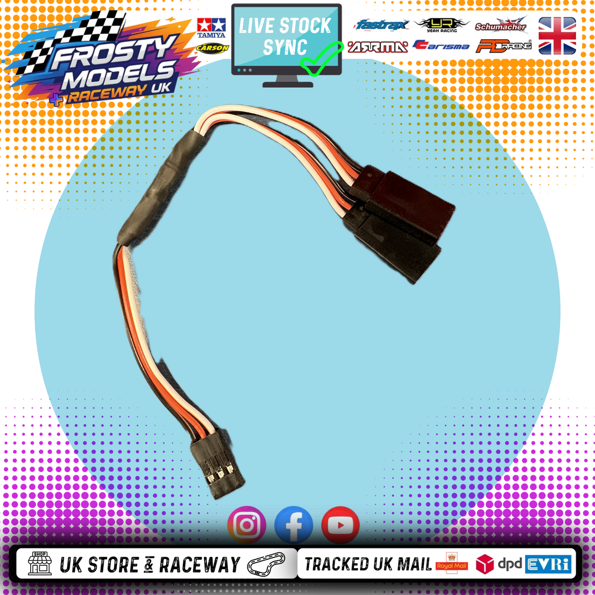Frosty Models - Servo Y Lead (Splitter) Use to add extra feed to fan, transponders or servos