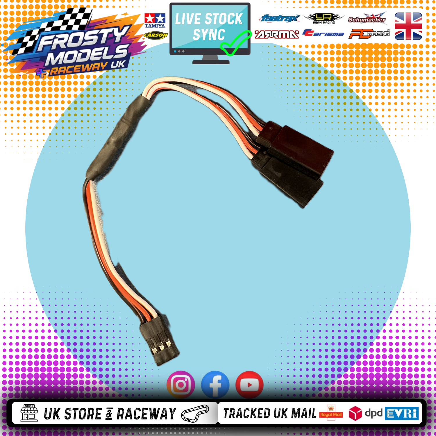 Frosty Models - Servo Y Lead (Splitter) Use to add extra feed to fan, transponders or servos