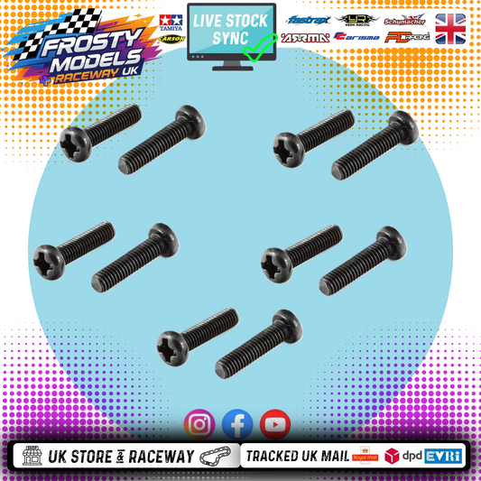 TAMIYA - (10PCS) RC 3x12MM Machine BUTTON HEAD Bolts - (FOR TT01/TT02 & OTHERS)