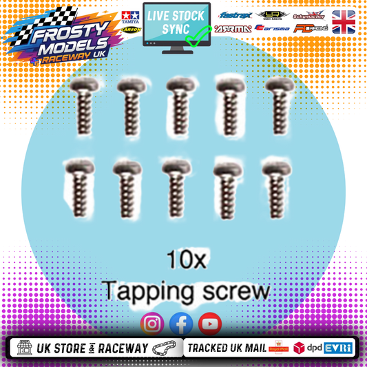 TAMIYA - (10PCS) RC 3X8MM TAPPING BUTTON HEAD SCREWS (MC1) - (FOR TT01/TT02 & OTHERS) 58271