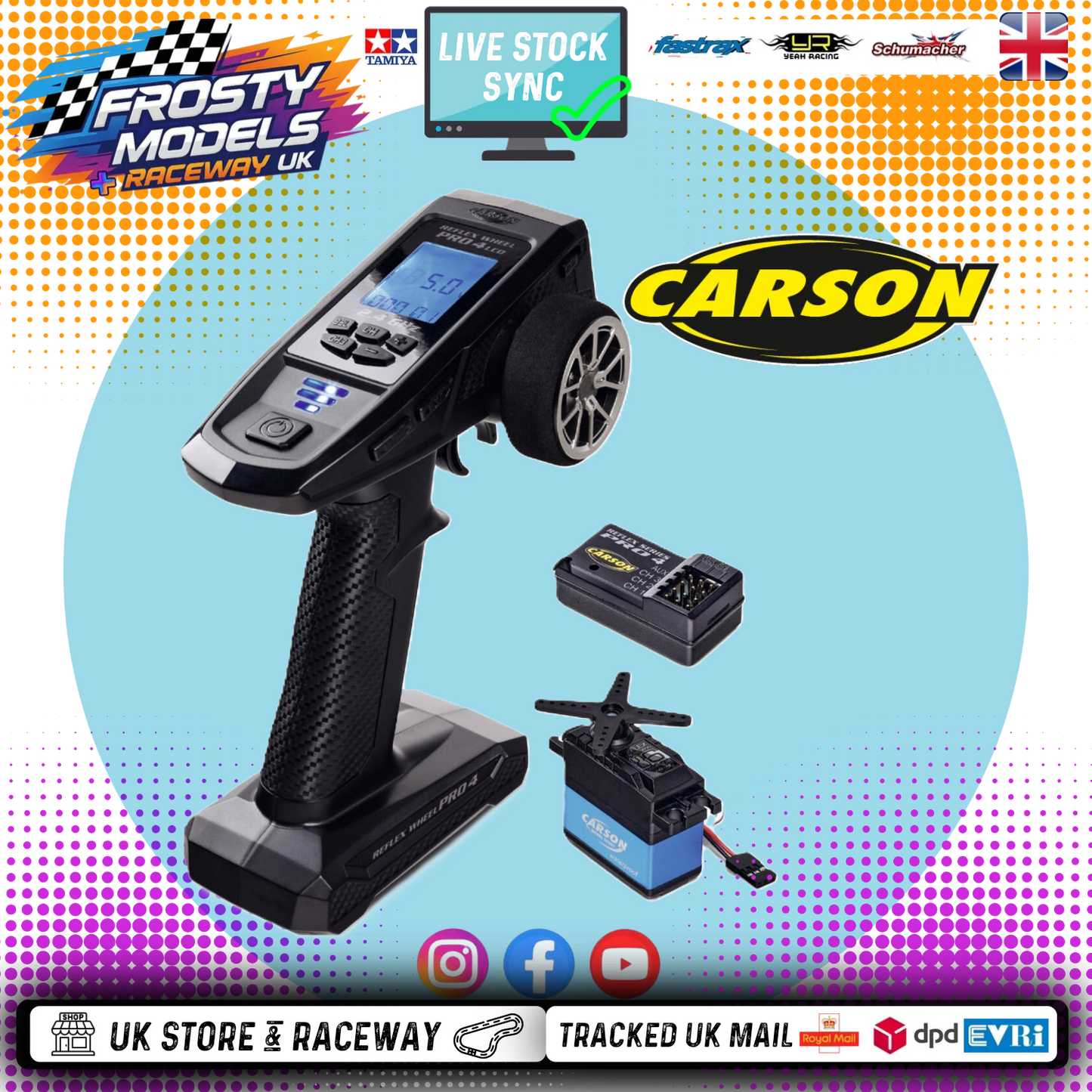 Carson - FS 4K Reflex Wheel Pro 4ch - 2.4GHz LCD Radio & Receiver & 6kg Servo  - Digital Proportional Dual Rates - C500120