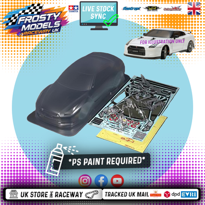 TAMIYA 51340 - 1/10 RC Nissan GT-R Body Shell 190mm wide / 257mm Standard Wheelbase - With Stickers, Masking and Body Parts