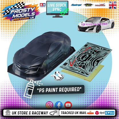 TAMIYA 51586 - 1/10 RC Honda Acura NSX Body Shell 190mm wide / 257mm Standard Wheelbase - With Stickers, Masking & Mirrors