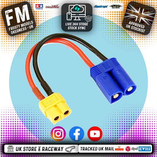 ETRONIX - FEMALE (Charger/ESC) XT60 TO MALE EC5 PLUG (Battery) CONNECTOR ADAPTOR Charging Lead - ET0842EC5