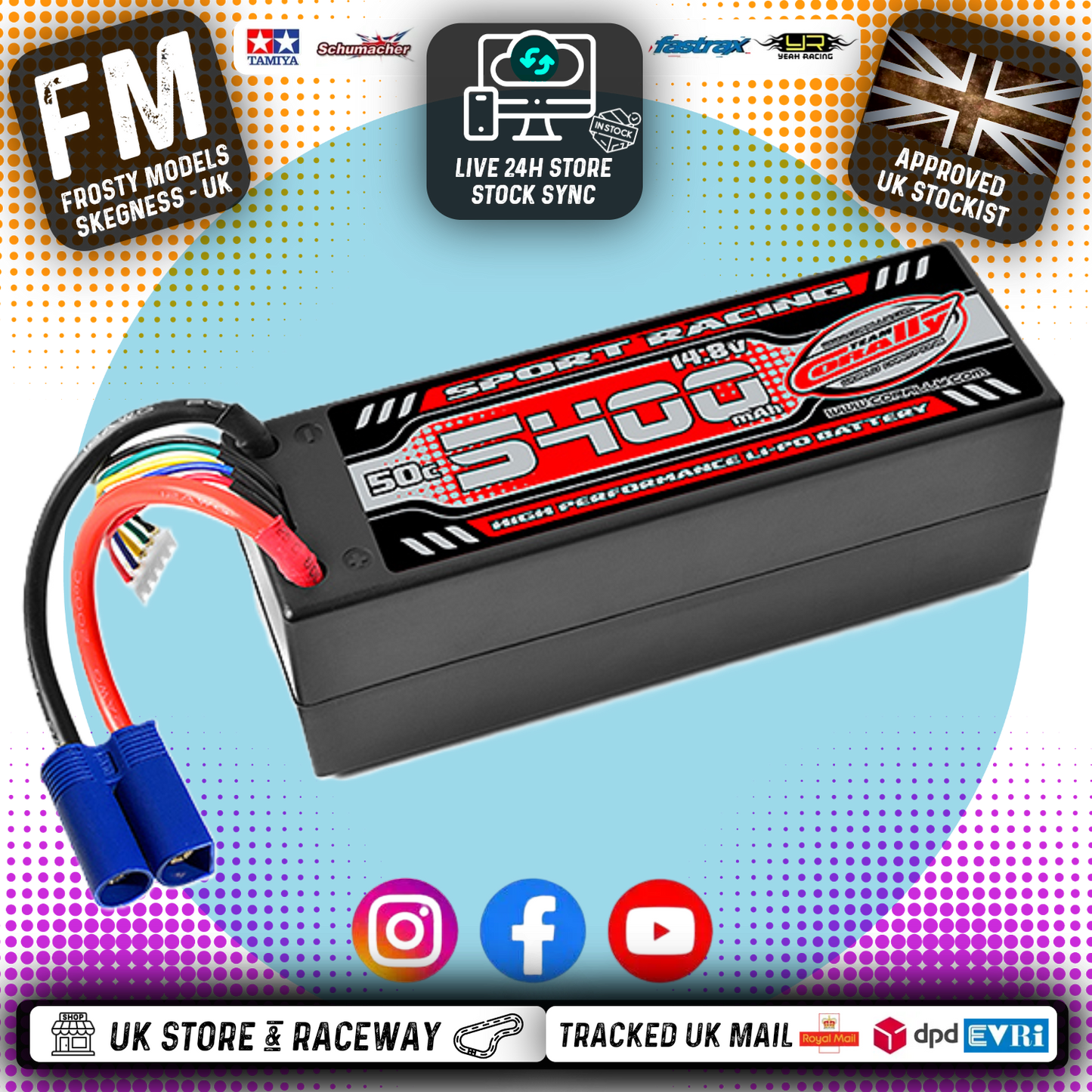 CORALLY (Fits PD Racing TK10 & TR10) 50C LIPO BATTERY 4S Lipo 5400MAH EC5 PLUG (14.8V) (RC BUGGIES & TRUCKS) - C-49145-EC5 (POWER RACING)
