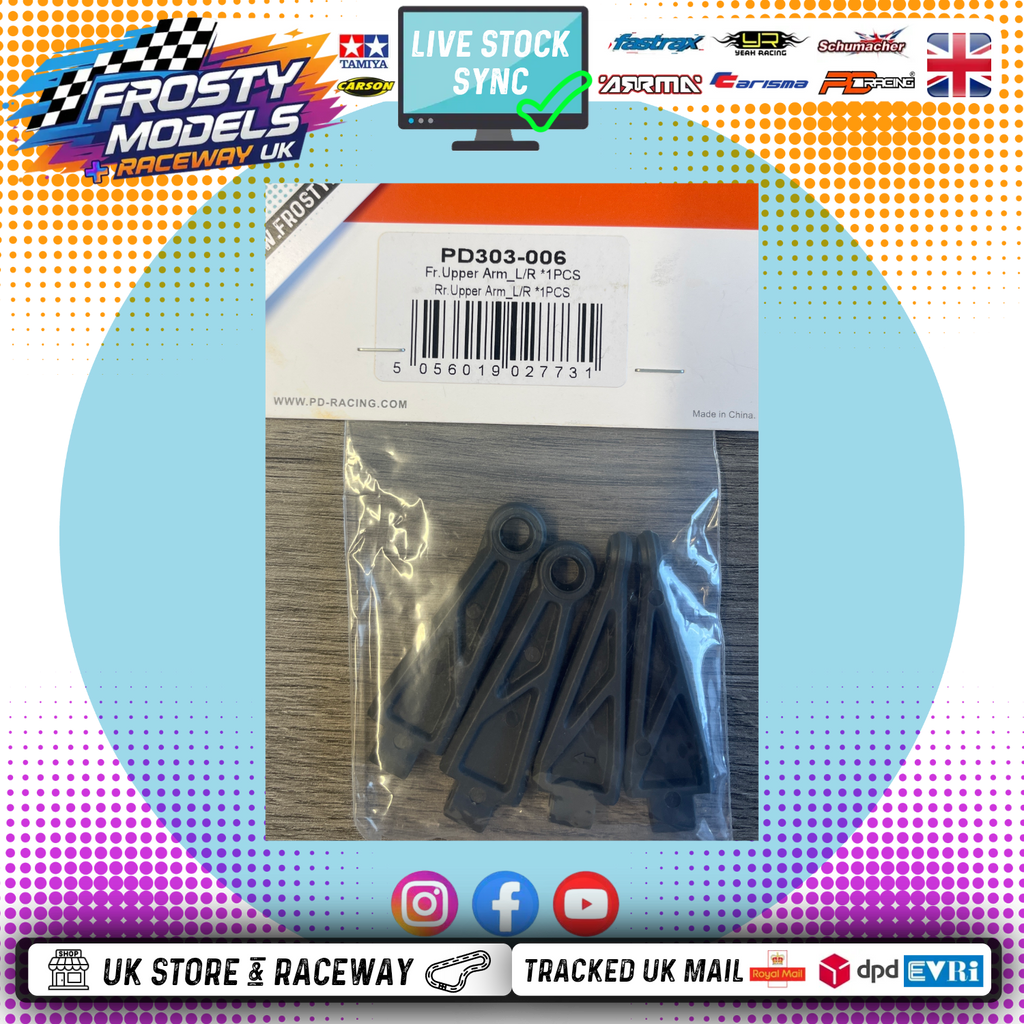 PD Racing TK16 & TR16 Spares - Front and rear upper arm set - PD303-006