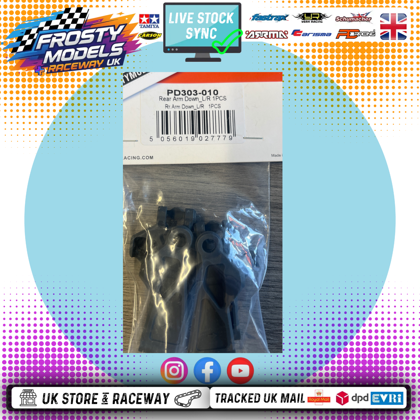 PD Racing TK16 & TR16 Spares - Rear arm set - PD303-010