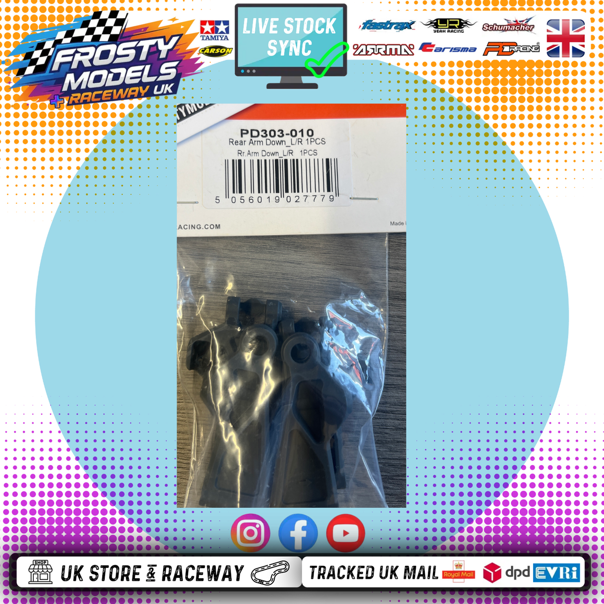 PD Racing TK16 & TR16 Spares - Rear arm set - PD303-010
