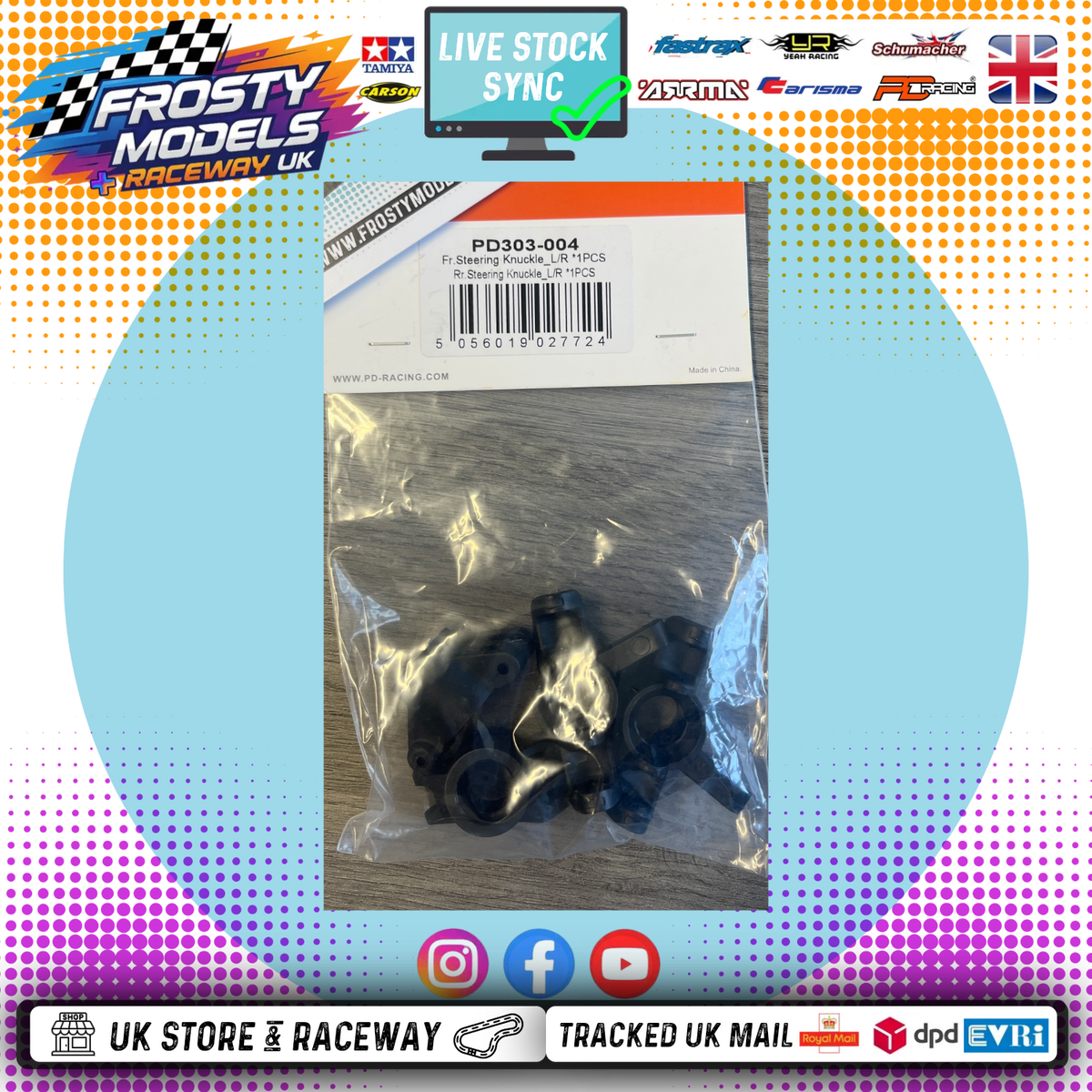PD Racing TK16 & TR16 - Front and Rear steering knuckles - (left and right) - (2pcs) PD303-004
