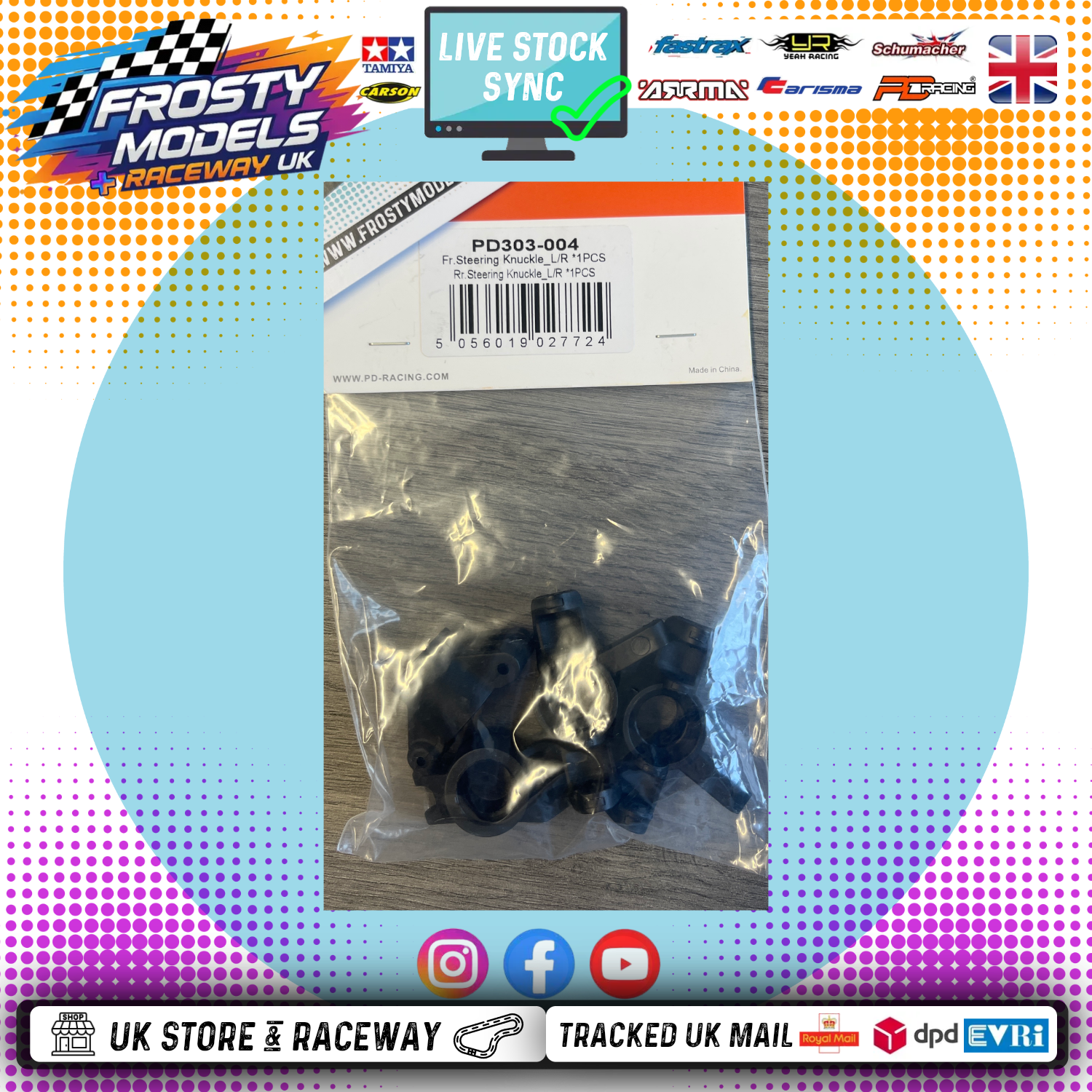 PD Racing TK16 & TR16 - Front and Rear steering knuckles - (left and right) - (2pcs) PD303-004