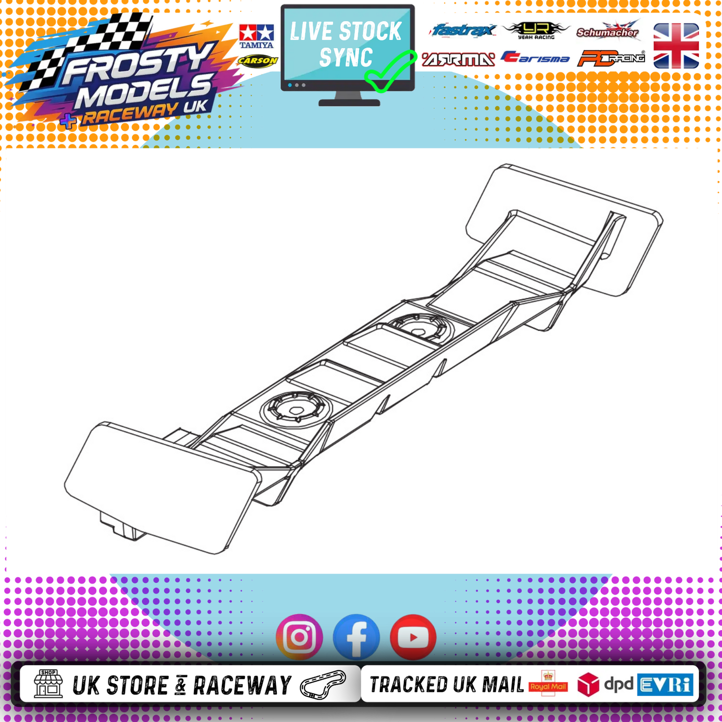 PD RACING SPARES - 1/10TH TK10 & TR10 - Tail Wing - 1PCS - PD861-057
