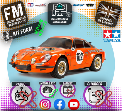 TAMIYA 58708 - RC 1/10 Alpine A110 Jägermeister 1973 (M06) RWD M-CHASSIS CAR (ESC & MOTOR INCLUDED - Requires, Radio/Servo Set, Battery & Charger)