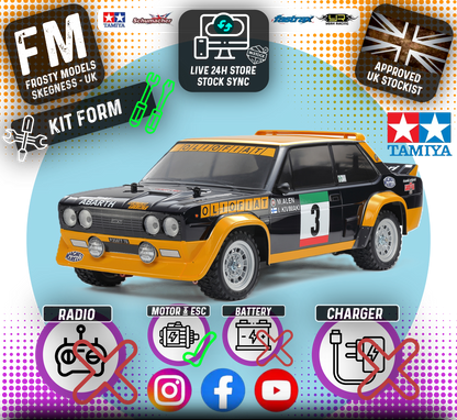 TAMIYA 58723 - Fiat 131 Abarth Rally (MF01X) RC 4WD Car Kit - (Inc's ESC & Motor - Requires Radio Set, Servo, Battery & Charger) (M-chassis)