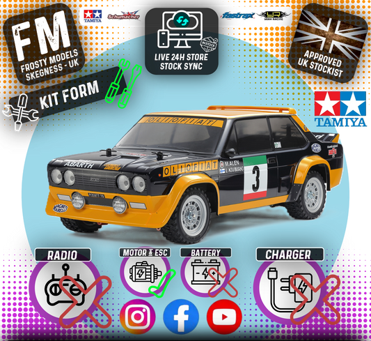TAMIYA 58723 - Fiat 131 Abarth Rally (MF01X) RC 4WD Car Kit - (Inc's ESC & Motor - Requires Radio Set, Servo, Battery & Charger) (M-chassis)