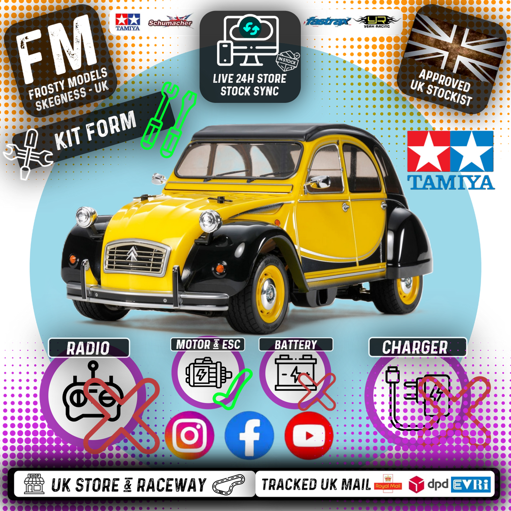 TAMIYA 58655 - RC 1/10 CITROEN 2CV CHARLESTON (M05) FWD M-CHASSIS CAR (ESC & MOTOR INCLUDED - Requires, Radio/Servo Set, Battery & Charger)