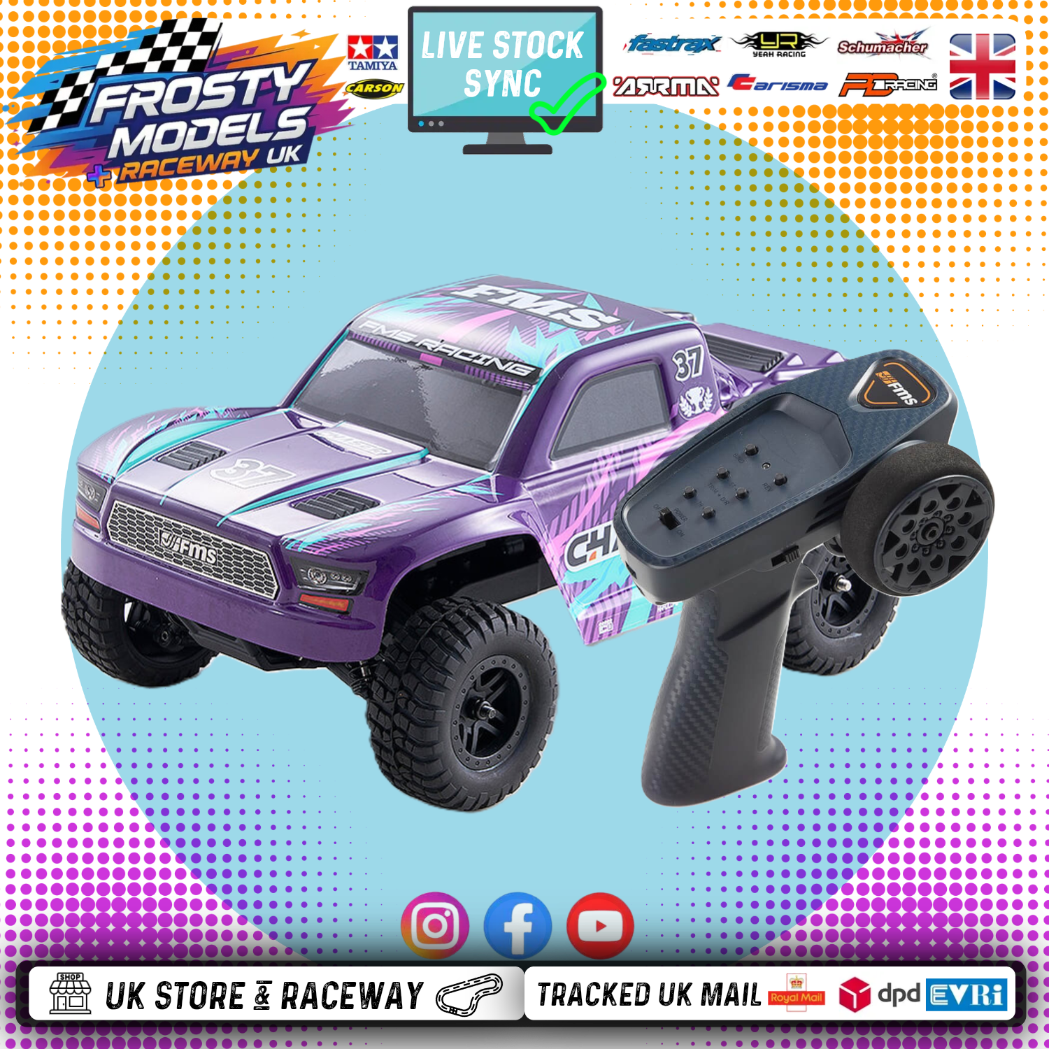 FMS - (CLEARANCE) FSC24 1/24TH CHASER TRUCK RTR - PURPLE