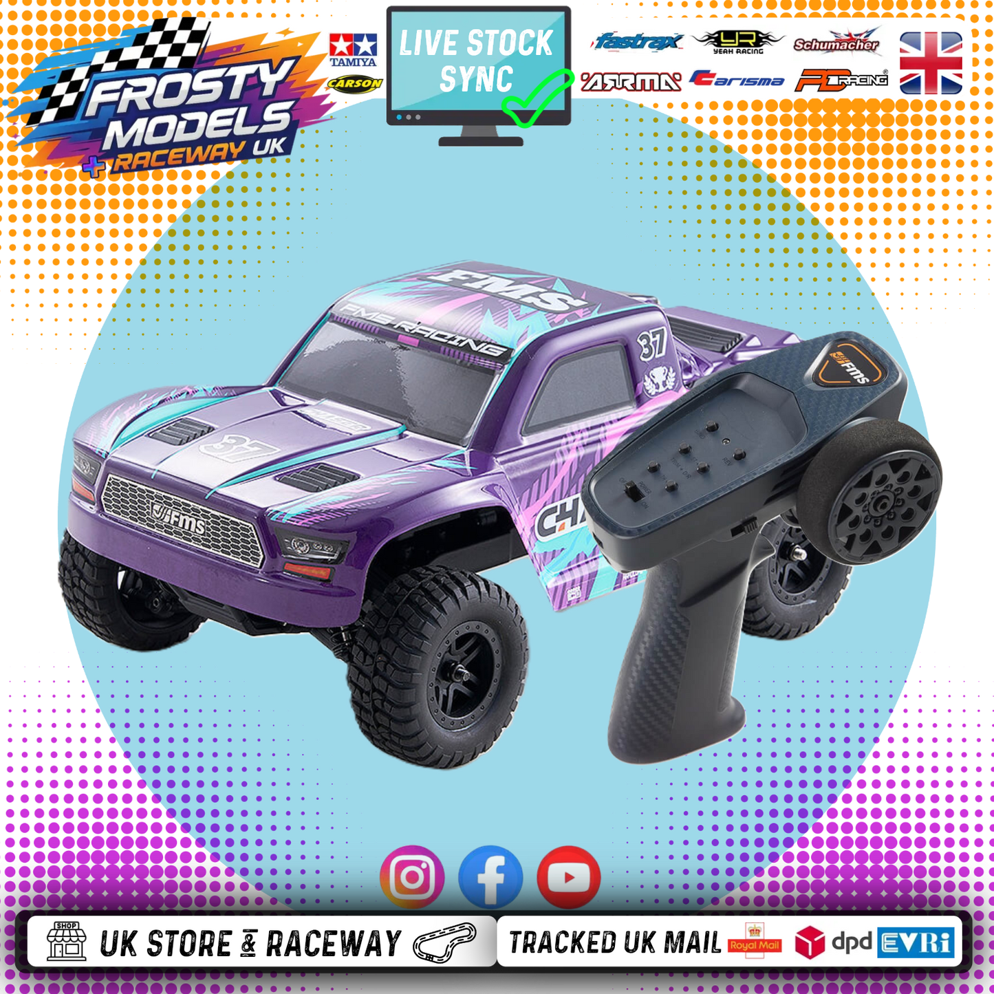 FMS - (CLEARANCE) FSC24 1/24TH CHASER TRUCK RTR - PURPLE