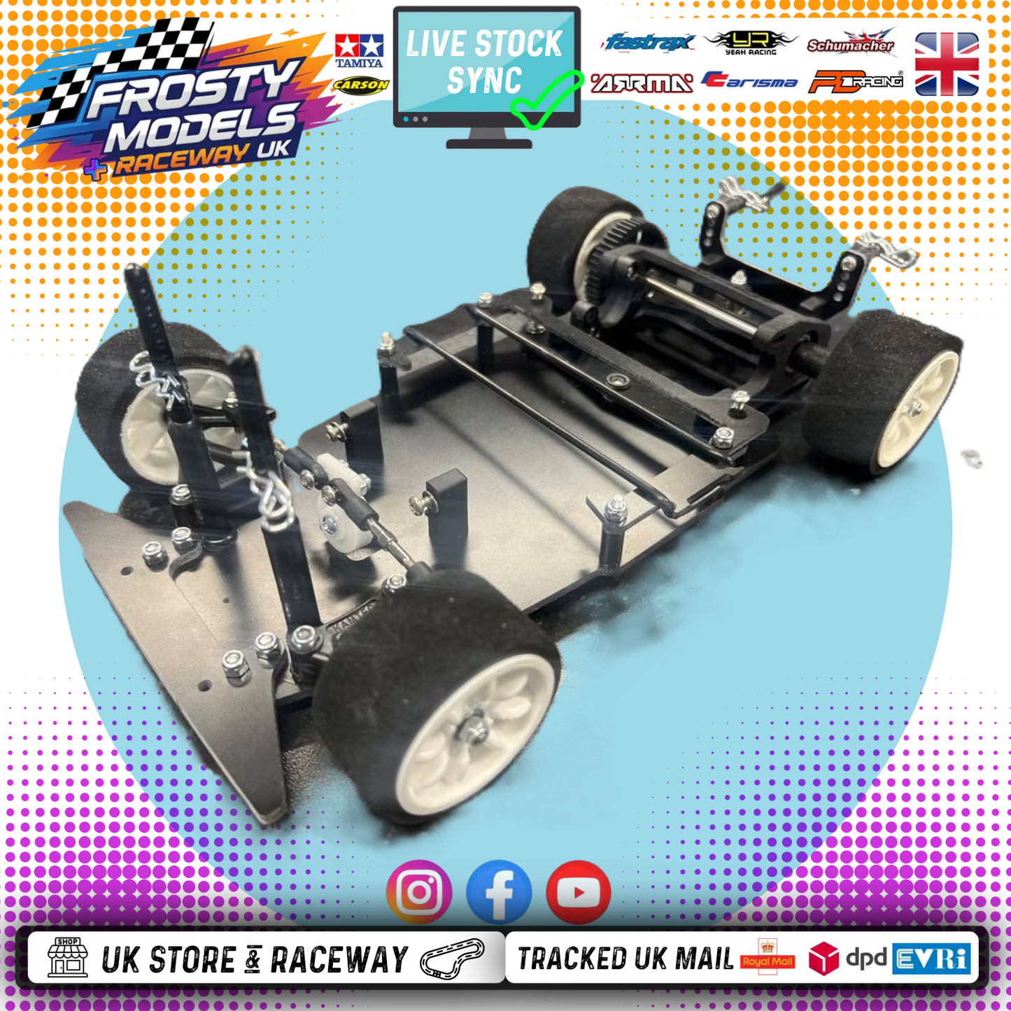 (Pre-Orders now open) KAMTEC - GT12 1/12 Mini Racer (PRO - BRUSHLESS) RC Circuit Rolling Chassis Kit (Assembled) w/Body, Wheels & Tyres