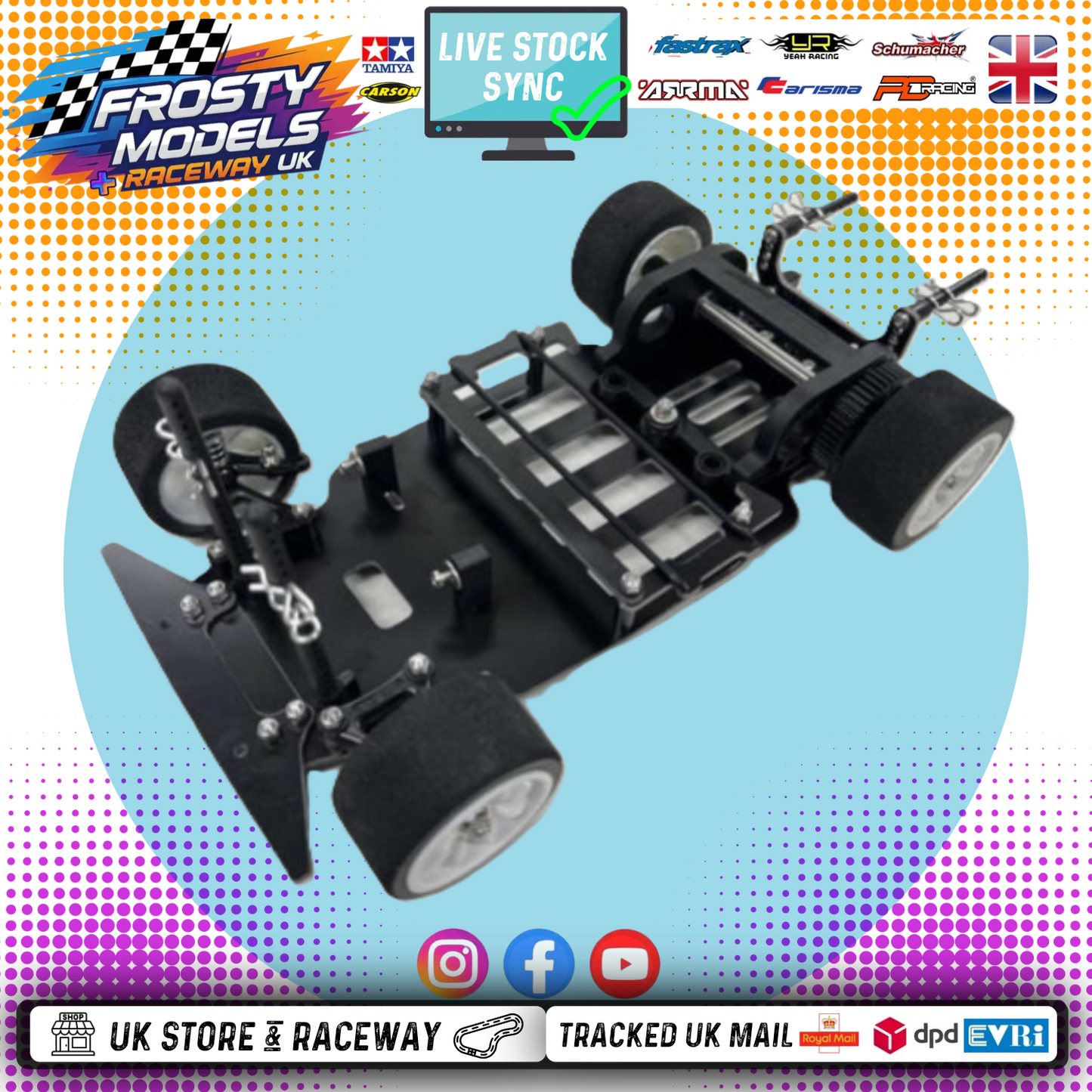 KAMTEC - GT12 1/12 Mini Racer RC Circuit Rolling Chassis Kit (Assembled) w/Body, Wheels & Tyres