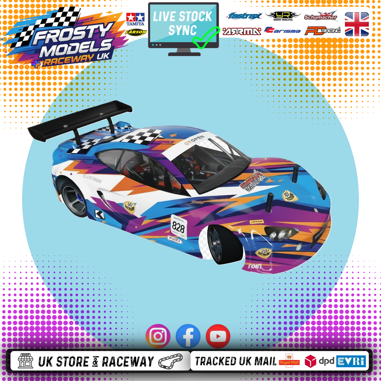 (PRE-ORDERS NOW OPEN) SupaStox GT12 1/12 Racer (Brushless Chassis) RC Circuit Rolling Chassis Kit (Assembled) w/Body, Wheels & Tyres (Copy)