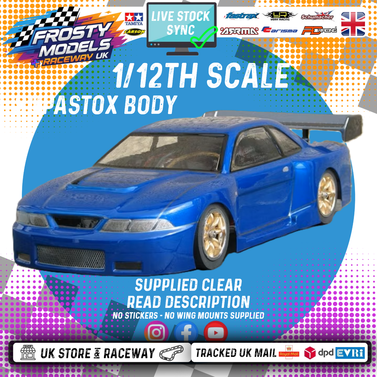 GT12 Supastox Body - Nissan Skyline- Clear Lexan - Fits 1/12 Car 205mm Wheelbase / 160mm Wide