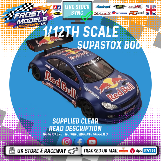 GT12 Supastox Body - Peugeot 206cc GT - Clear Lexan - Fits 1/12 Car 205mm Wheelbase / 160mm Wide