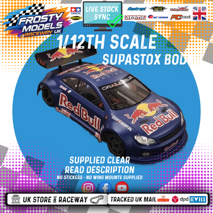 GT12 Supastox Body - Peugeot 206cc GT - Clear Lexan - Fits 1/12 Car 205mm Wheelbase / 160mm Wide