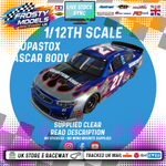 GT12 & 1/10 MTC Supastox NASCAR Body - Generic Chevy - Clear Lexan - Fits 1/12 Car 205mm & 210mm MTC Wheelbase / 164mm Wide (For NEW Frosty Raceway Oval)