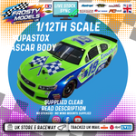 GT12 & 1/10 MTC Supastox NASCAR Body - Generic Chevy - Clear Lexan - Fits 1/12 Car 205mm & 210mm MTC Wheelbase / 164mm Wide (For NEW Frosty Raceway Oval)