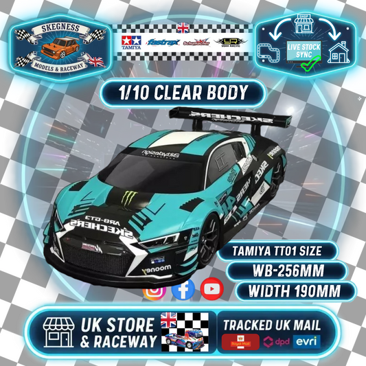 BITTY DESIGN -  'AUDI R8' AR8-GT3 1/10 RC CAR TC BODY SHELL 190MM - NOT PAINTED - BD-GT-190R8