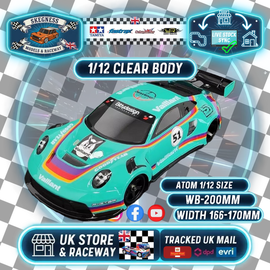 Bitty Design - P-GT3R 'Porsche GT3' (LMGT3) 1/12 GT12 Clear Body - BD GT12-PGT3R (WB 200mm - Width R170/F166mm)