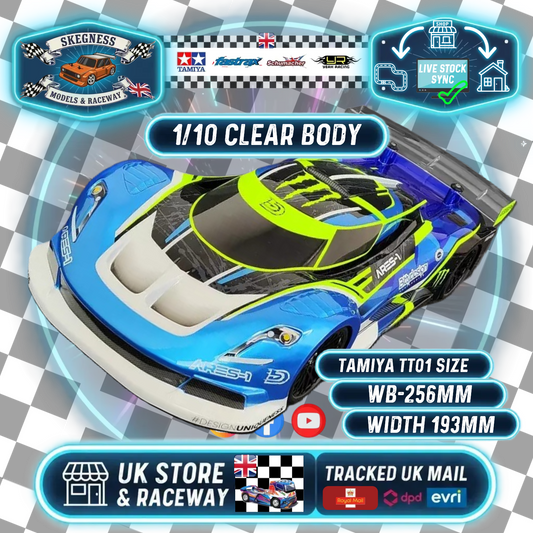 BITTY DESIGN - ARES-1 GT Clear 1/10 RC CAR TC BODY SHELL 190MM (193mm) - NOT PAINTED - BD-GT-190AS1
