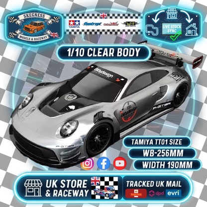 BITTY DESIGN - 'PORSCHE' P-GT3R 1/10 TC BODY SHELL 190MM - ETR LW - NOT PAINTED - BD-GT-190PGT3R