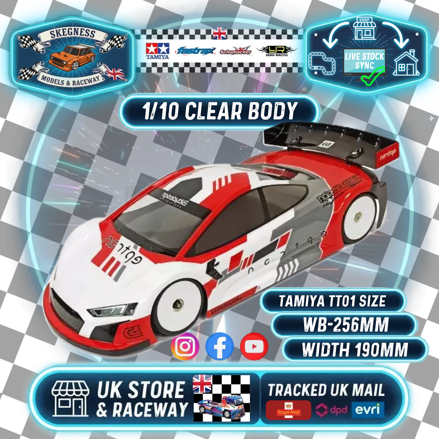 BITTY DESIGN - EPTRON 1/10 TC BODY SHELL 190MM - ETR - NOT PAINTED - B ...