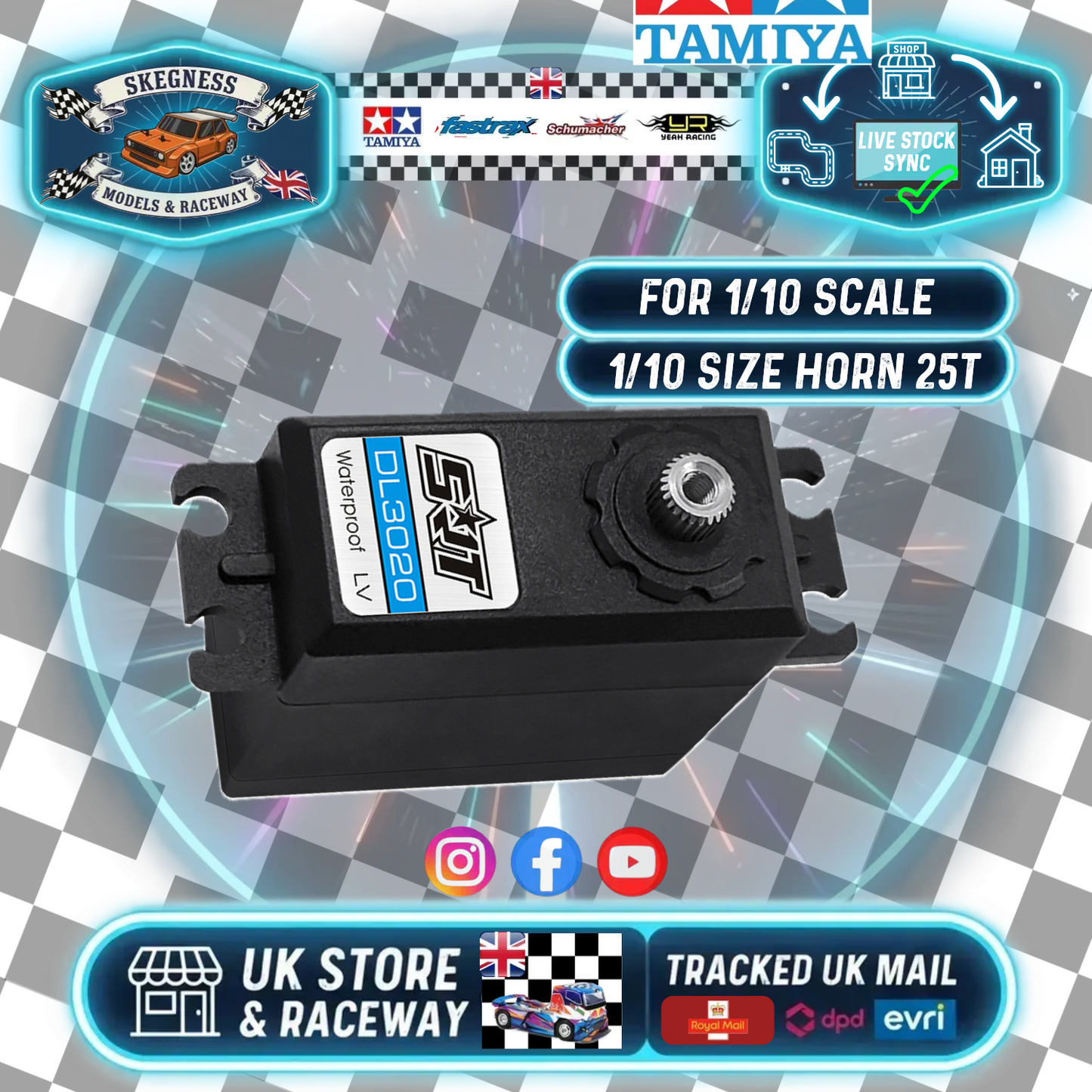 SRT - MG Waterproof LV 4.8V ~ 6v STD Digital Servo - SRTDL3020 (6.0v): 0.11 sec / 20.0kg) - (Ideal for 1/10 On/Off Road & TT01E Euro Truck)