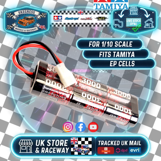 ENRICH POWER - 6 CELL RC BATTERY STICK PACK - 3000MAH - 7.2V NIMH W/TAMIYA PLUG - FITS TT01E + OTHERS