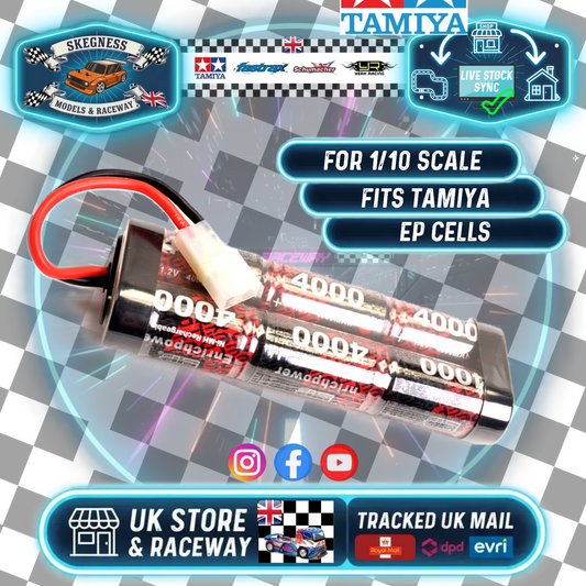 ENRICH RC - BATTERY POWER 6 CELL STICK PACK - 4000MAH - 7.2V NIMH W/TAMIYA PLUG - FITS TT01E + OTHERS