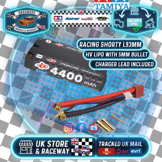 INTELLECT - SHORTY 93mm LIPO BATTERY LIHV 4400MAH 120C 2S 18.5MM 7.6V (5MM BALANCE LEAD) - IPBL2S4400MC3