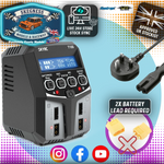SKY RC - T100 DUAL 5A 2-4S LiPo/LiIon/LiFe/LiHV/NiMh BATTERY CHARGER AC/DC - SK-100162 (2x XT60 Charge Leads Required)
