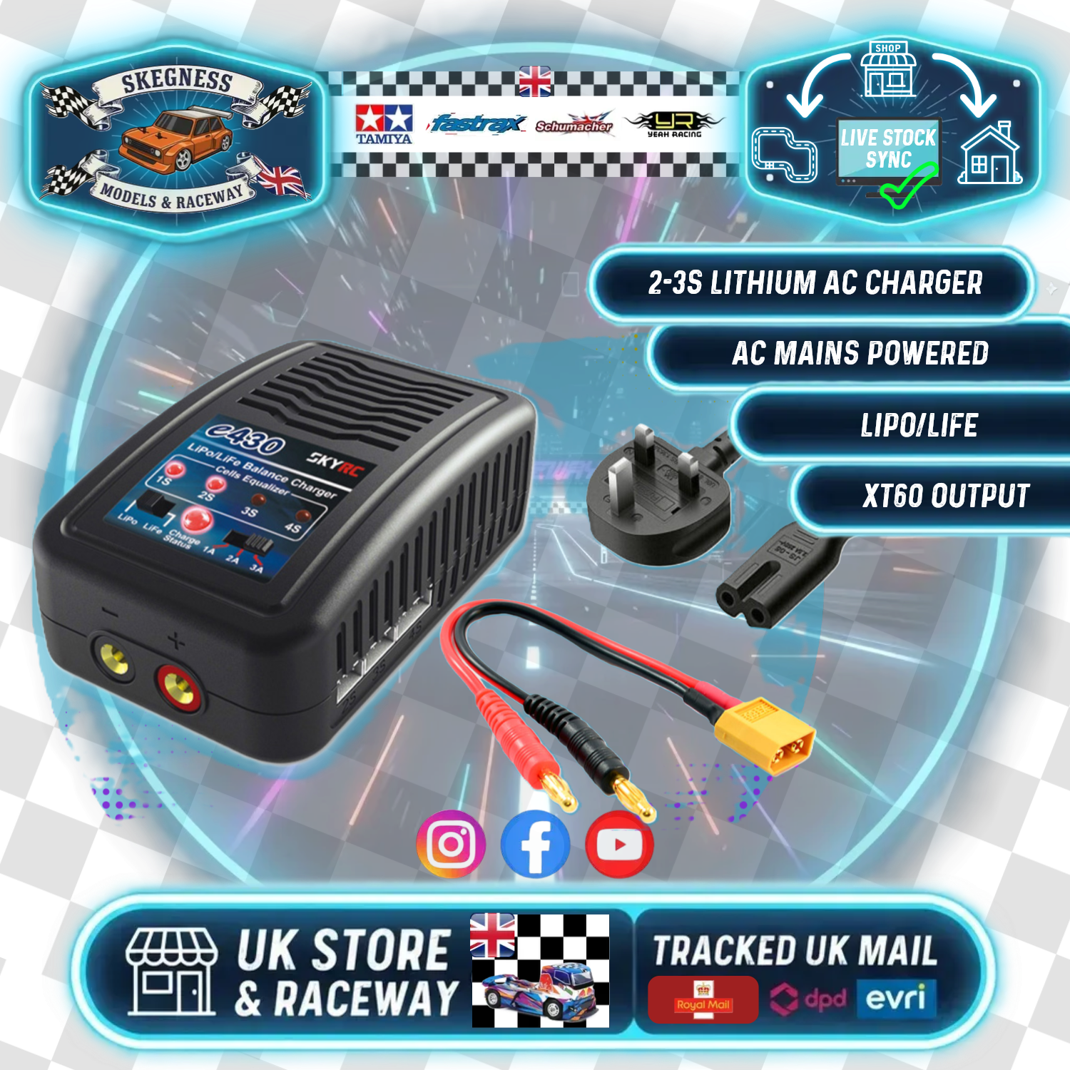 SKY RC - E430 LIPO / LIFE AUTO CHARGER AC 3Amps 30W (2S - 3S - 4S Charger) SK-100107-04