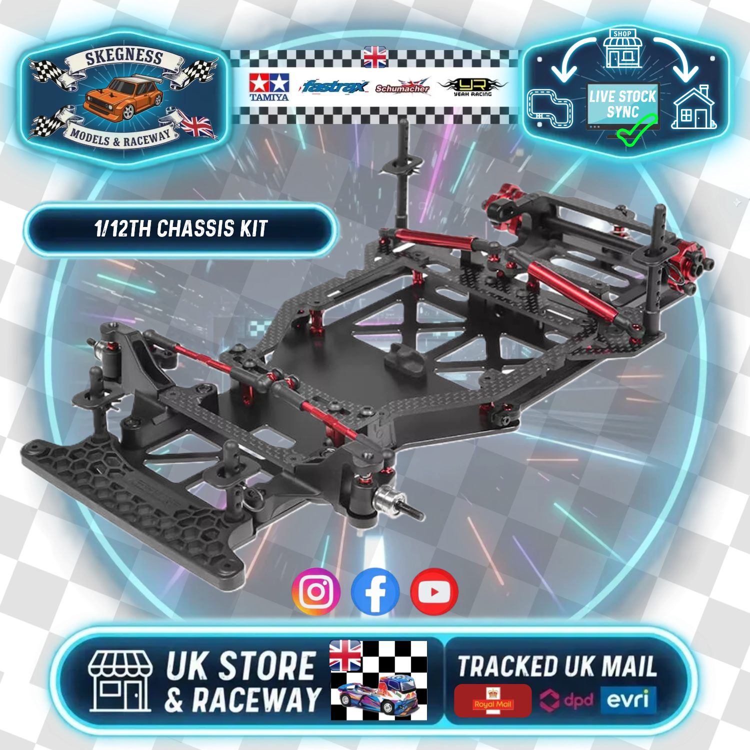 CORALLY - 1/12 SSX-125 7075 ALUMINIUM LMP / GT12 RC Car LMGT3 - CHASSIS KIT - C-00105-A