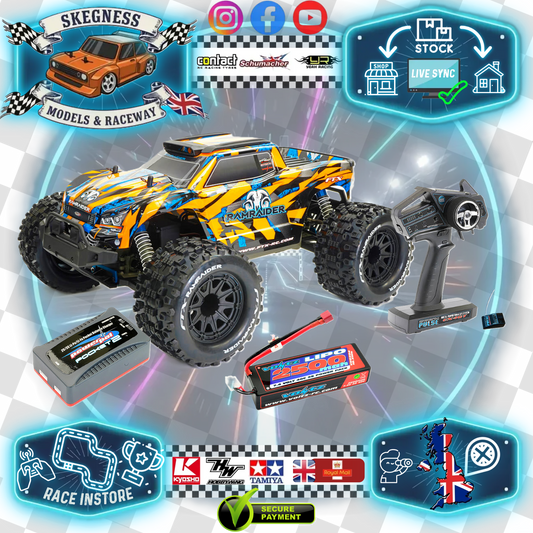 FTX - RAMRAIDER 1/10 (BRUSHED + Lipo) RC MONSTER TRUCK RTR - ORANGE/BLUE - FTX5499OB